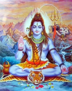 Furnato | Beautiful Poster of Shiva | P186 | Adhesive Poster | 12 Inch X 15 Inch