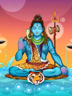 Furnato | Beautiful Poster of Shiva | P187 | Adhesive Poster | 12 Inch X 16 Inch
