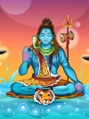 Furnato | Beautiful Poster of Shiva | P187 | Adhesive Poster | 12 Inch X 16 Inch