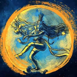 Furnato | Beautiful Poster of Nataraja | P195 | Adhesive Poster | 12 Inch X 12 Inch