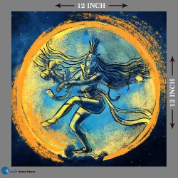 Furnato | Beautiful Poster of Nataraja | P195 | Adhesive Poster | 12 Inch X 12 Inch