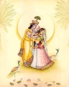 Furnato | Beautiful Poster of Krishna Radha | P197 | Adhesive Poster | 12 Inch X 15 Inch
