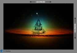 Furnato | Beautiful Poster of Lord Shiva | P200 |  Adhesive Poster | 18 Inch X 12 Inch