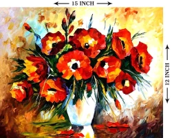 Furnato | Beautiful Poster of Flowers | P17 | Adhesive Poster | 15 Inch X 12 Inch