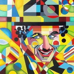 Furnato | Beautiful Poster of Charlie Chaplin | P20 | Adhesive Poster | 12 Inch X 12 Inch