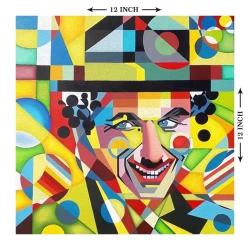 Furnato | Beautiful Poster of Charlie Chaplin | P20 | Adhesive Poster | 12 Inch X 12 Inch