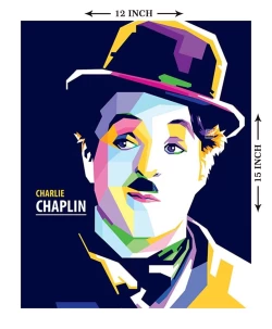 Furnato | Beautiful Poster of Charlie Chaplin | P22 | Adhesive Poster | 12 Inch X 15 Inch