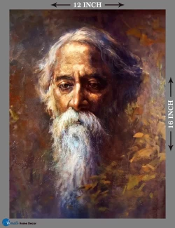 Furnato | Beautiful Poster of Rabindranath Tagore | P50 | Adhesive Poster | 12 Inch X 16 Inch