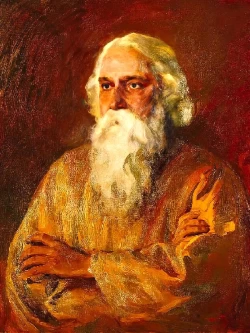 Furnato | Beautiful Poster of Rabindranath Tagore | P51 | Adhesive Poster | 12 Inch X 16 Inch