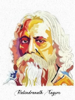 Furnato | Beautiful Poster of Rabindranath Tagore | P52 | Adhesive Poster | 12 Inch X 16 Inch