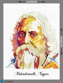 Furnato | Beautiful Poster of Rabindranath Tagore | P52 | Adhesive Poster | 12 Inch X 16 Inch